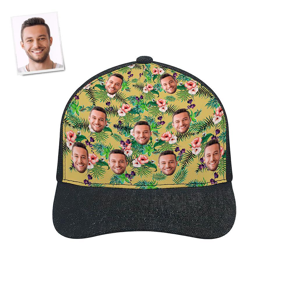 Custom Cap Personalised Face Baseball Caps Adults Unisex Printed Fashion Caps Gift - Hawaiian Style - MyFaceSocksUK