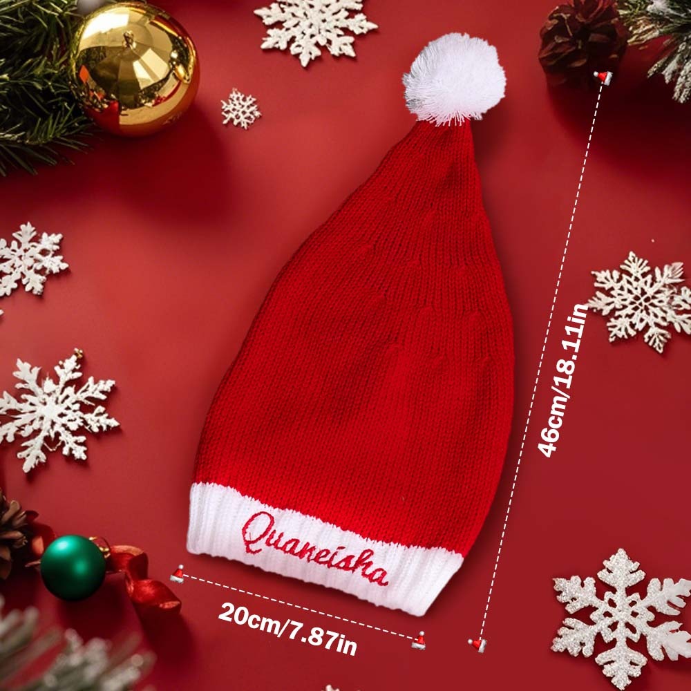 Personalized Christmas Hat Embroidered Name Santa Hat Christmas Gift for Family - MyFaceSocksUK