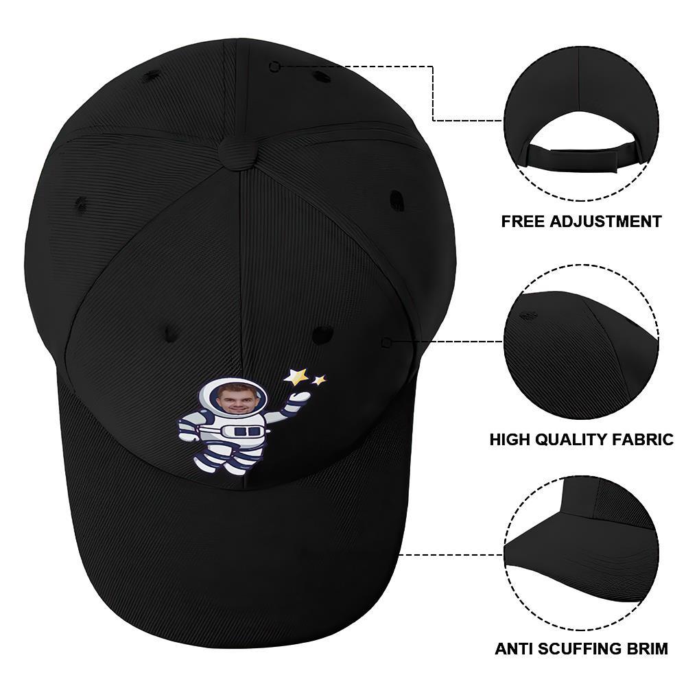 Custom Cap Personalised Face Baseball Caps Astronaut Printed Fashion Caps Gift Adults Unisex - MyFaceSocksUK
