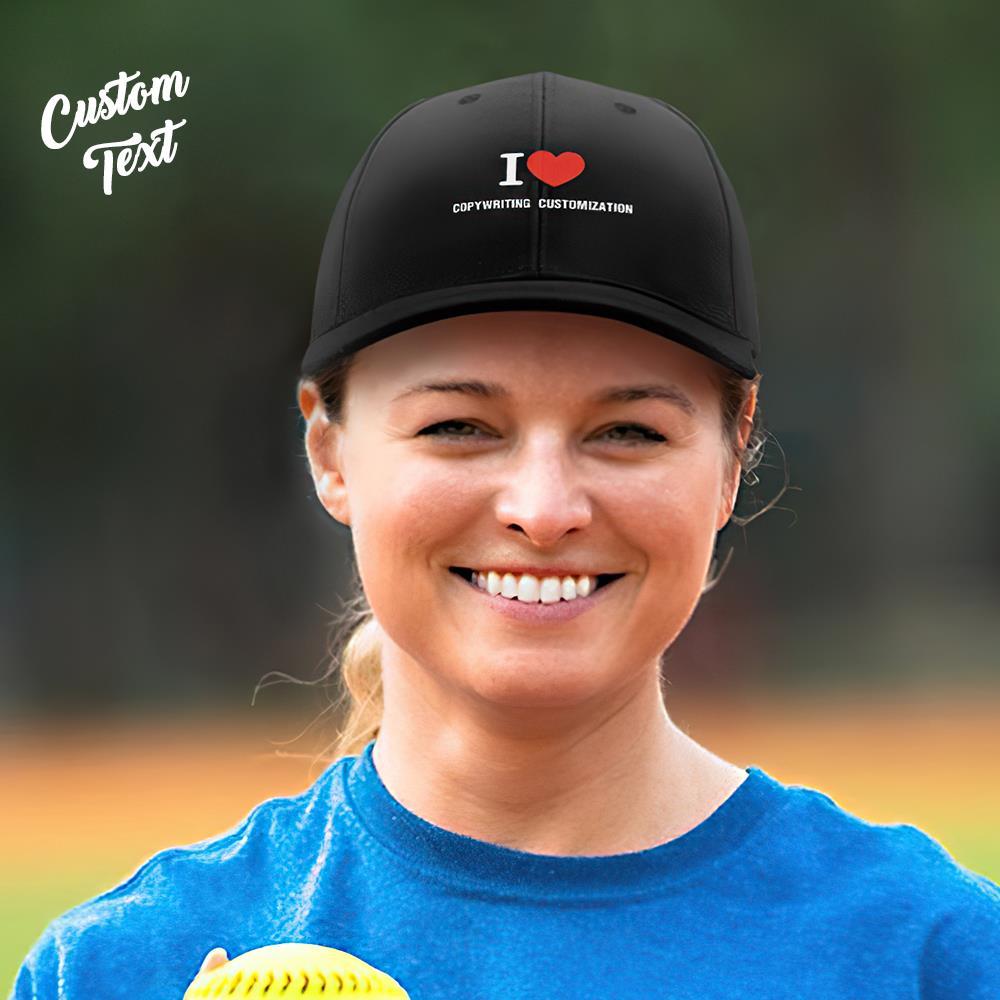 Custom Cap Personalised Baseball Caps with Text Adults Unisex Printed Fashion Caps Gift - I Love - MyFaceSocksUK