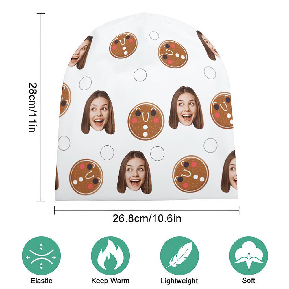 Custom Full Print Pullover Cap Personalized Photo Beanie Hats Christmas Gift for Her - Christmas Cookies - MyFaceSocksUK