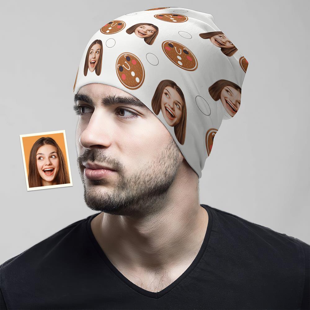 Custom Full Print Pullover Cap Personalized Photo Beanie Hats Christmas Gift for Her - Christmas Cookies - MyFaceSocksUK