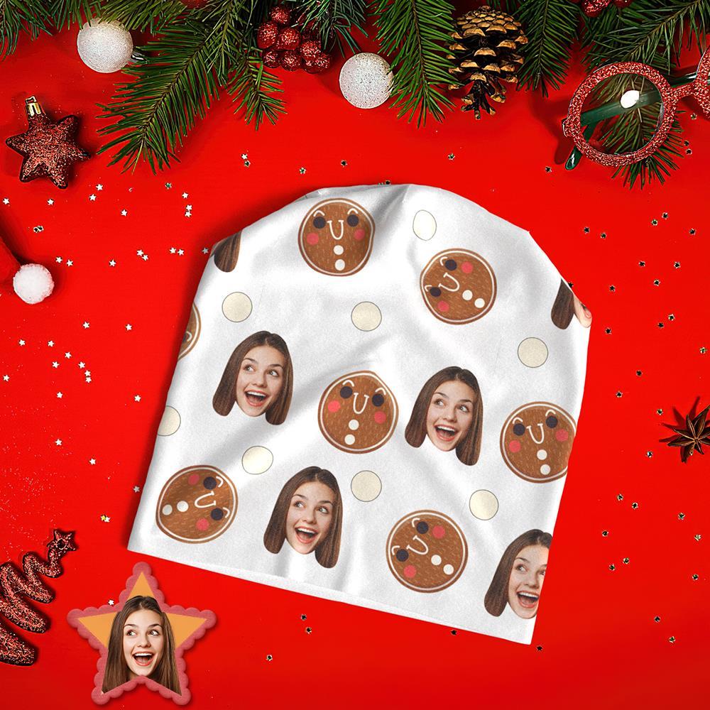 Custom Full Print Pullover Cap Personalized Photo Beanie Hats Christmas Gift for Her - Christmas Cookies - MyFaceSocksUK