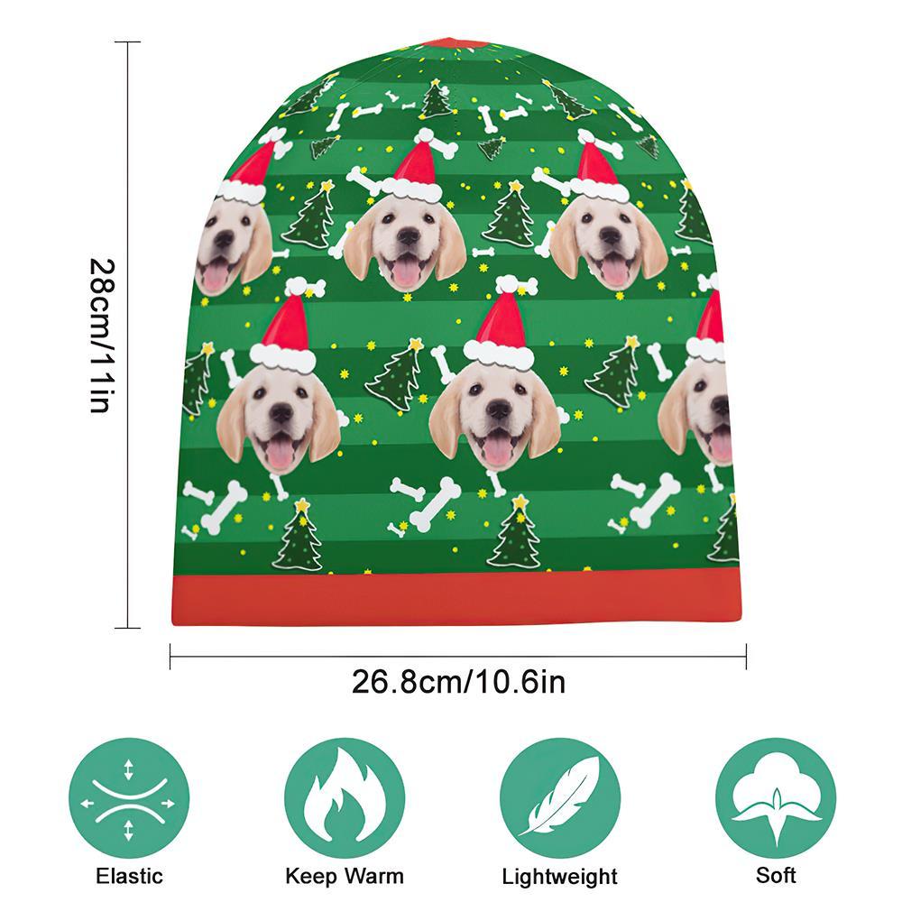 Custom Full Print Pullover Cap Personalized Photo Beanie Hats Christmas Gift for Her - Cute Dog - MyFaceSocksUK