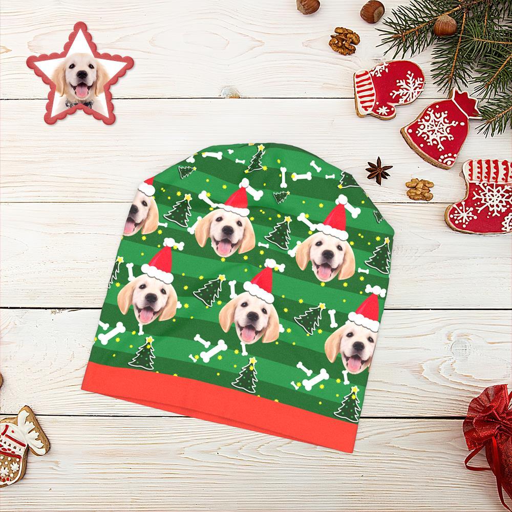 Custom Full Print Pullover Cap Personalized Photo Beanie Hats Christmas Gift for Her - Cute Dog - MyFaceSocksUK