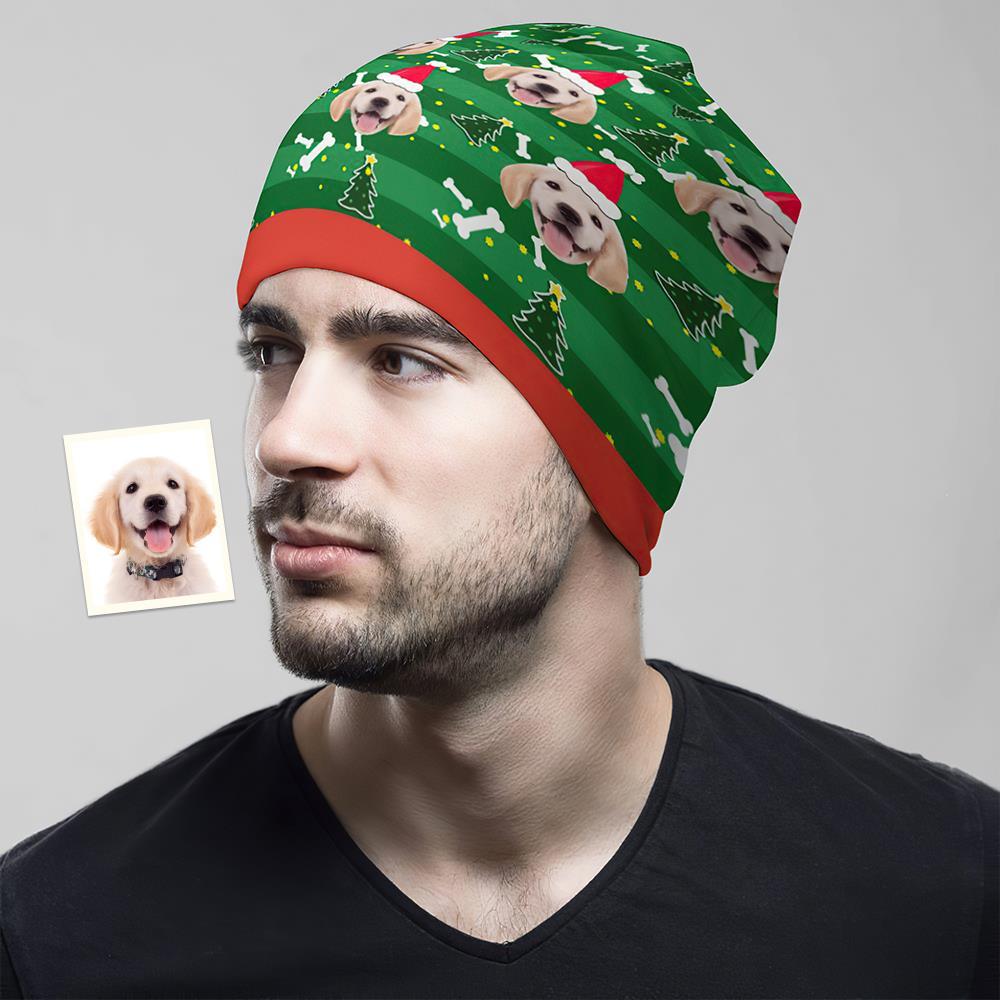 Custom Full Print Pullover Cap Personalized Photo Beanie Hats Christmas Gift for Him - Cute Dog - MyFaceSocksUK