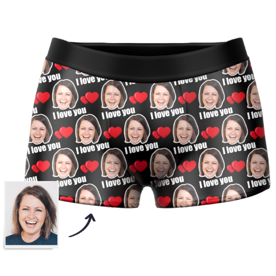 Custom Love Boxer Shorts - Myfacesocksuk