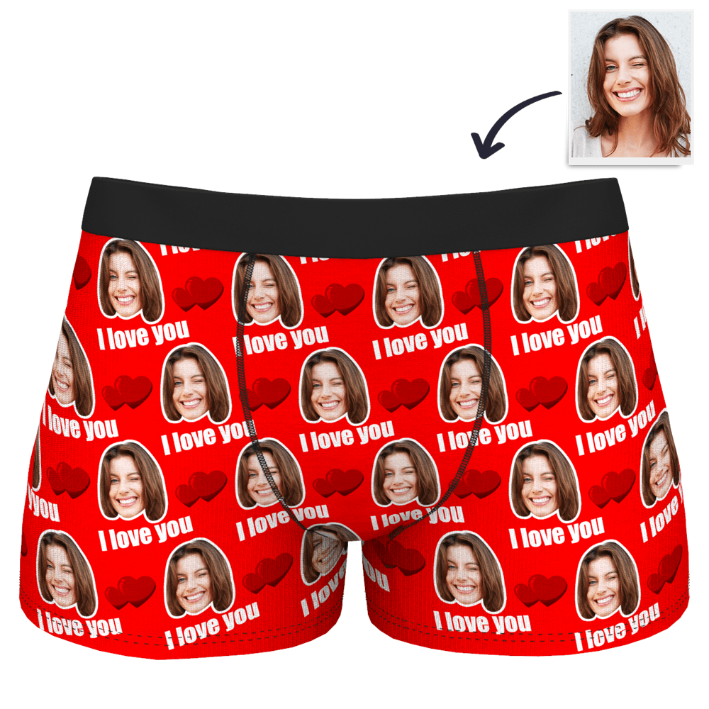 Couple Men's Custom Love Boxer Shorts Personalized LGBT Gifts - MyFaceSocksUK