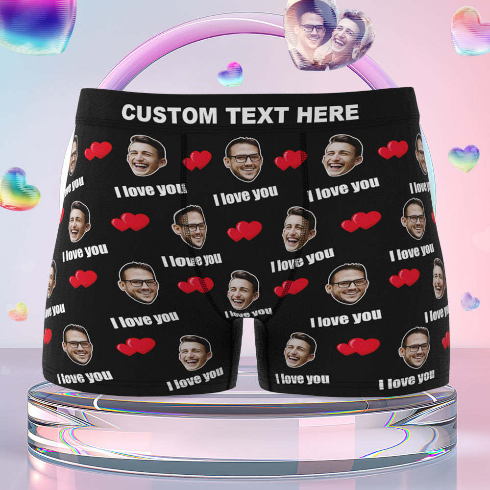 Couple Men's Custom Love Boxer Shorts Personalized LGBT Gifts - MyFaceSocksUK