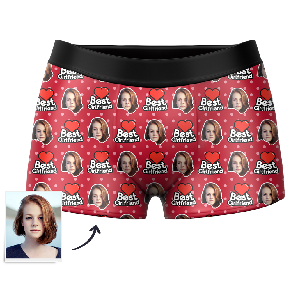 Men's Best Girlfriend 3D Online Preview Custom Face Boxer Shorts