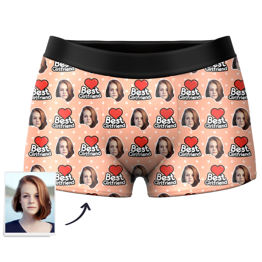 Men's Best Girlfriend 3D Online Preview Custom Face Boxer Shorts