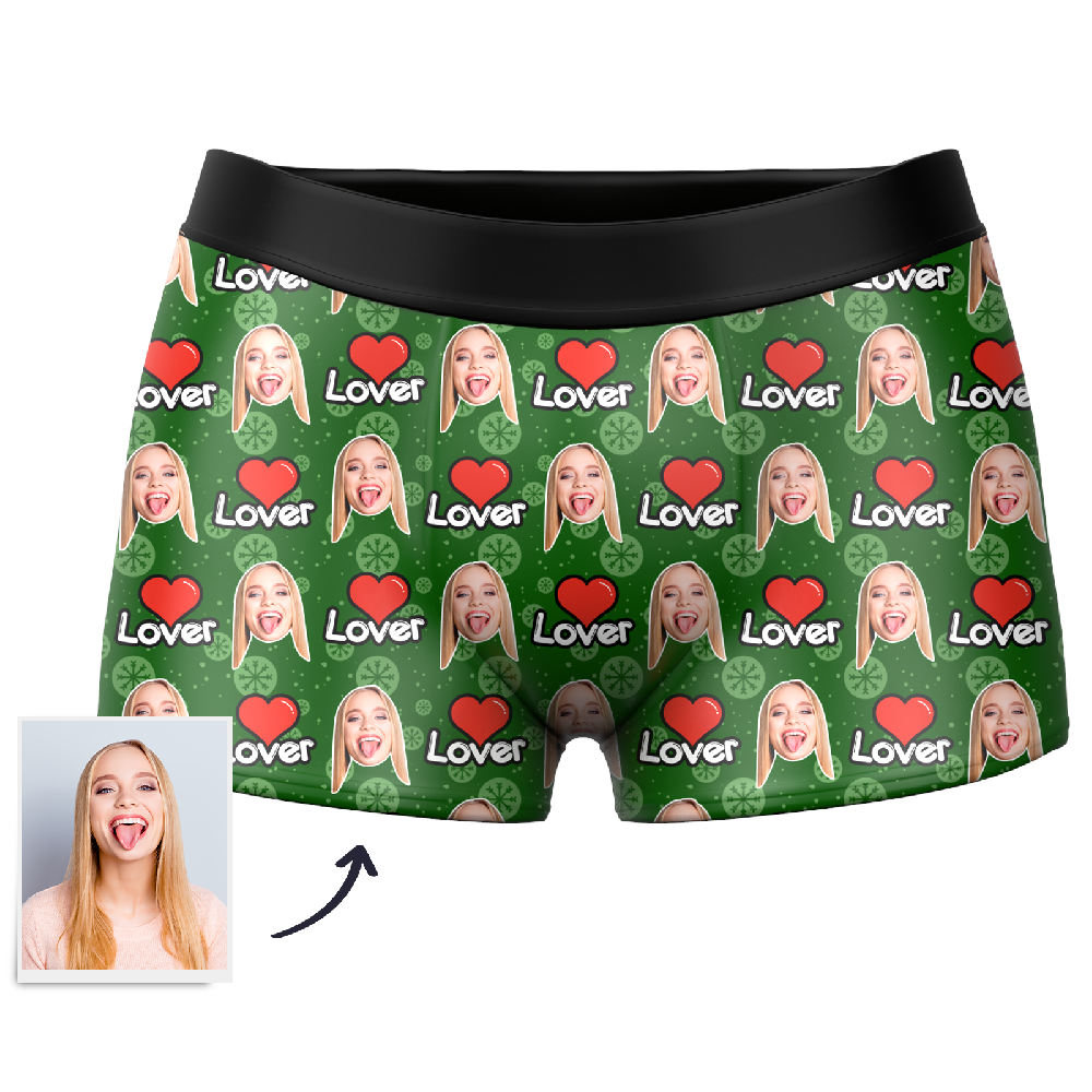 Custom Christmas Lover Face Boxer Shorts - Myfacesocksuk