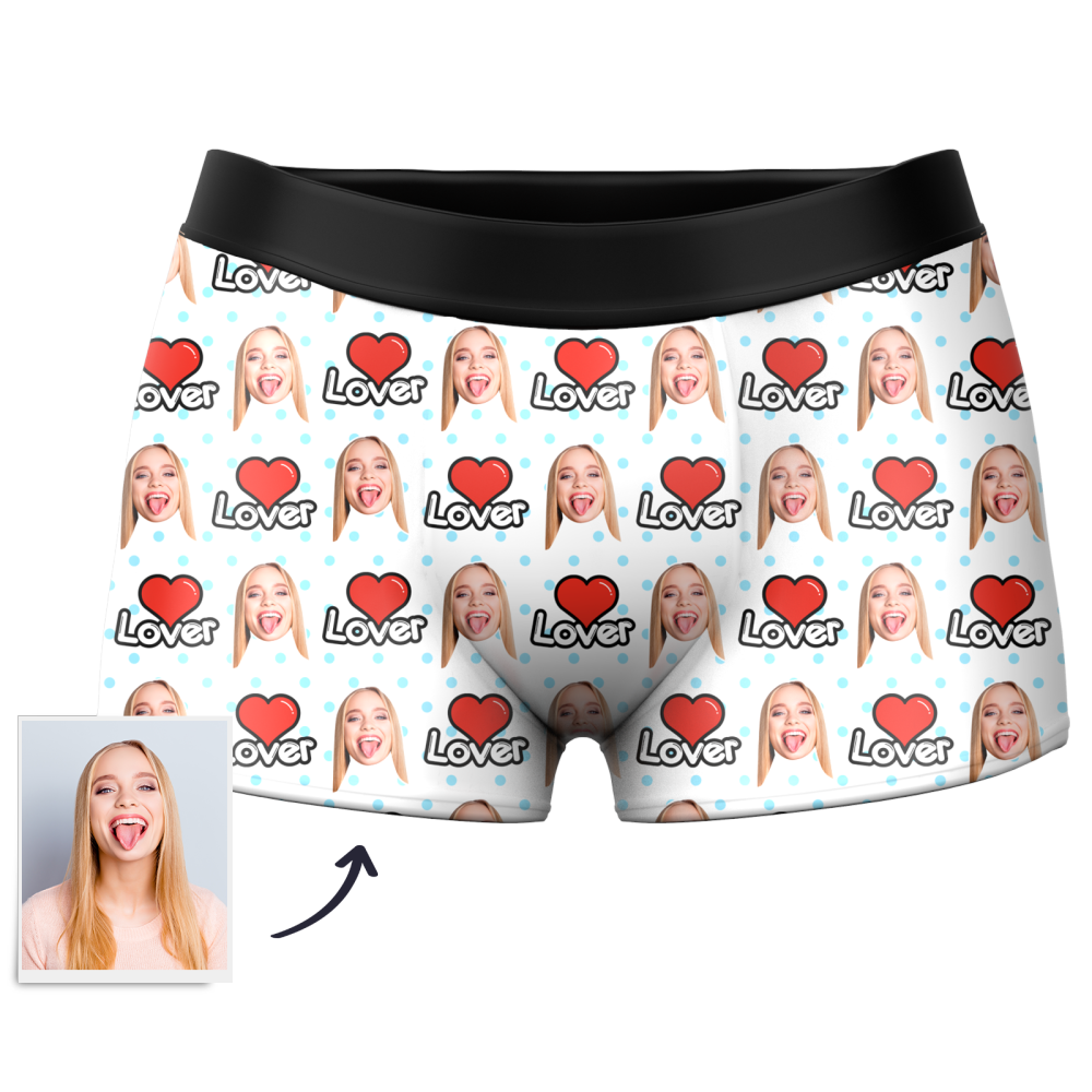Men's Custom Face Colorful Boxer 3D Online Preview - Love Personalized LGBT Gifts - MyFaceSocksUK