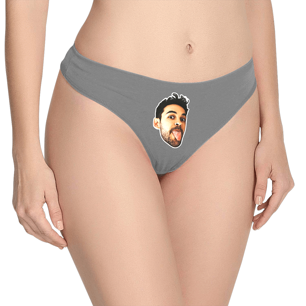 Women's Custom Face Thong Panty - Solid Color - MyPhotoSocks