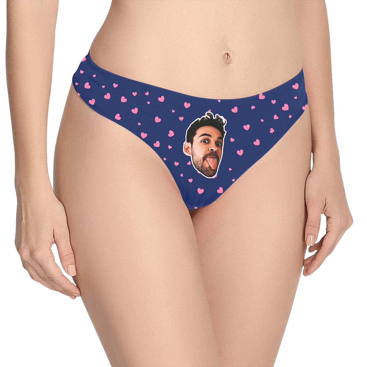 Women's Custom Face Thong Panty - Sweet Heart - Myfacesocksuk