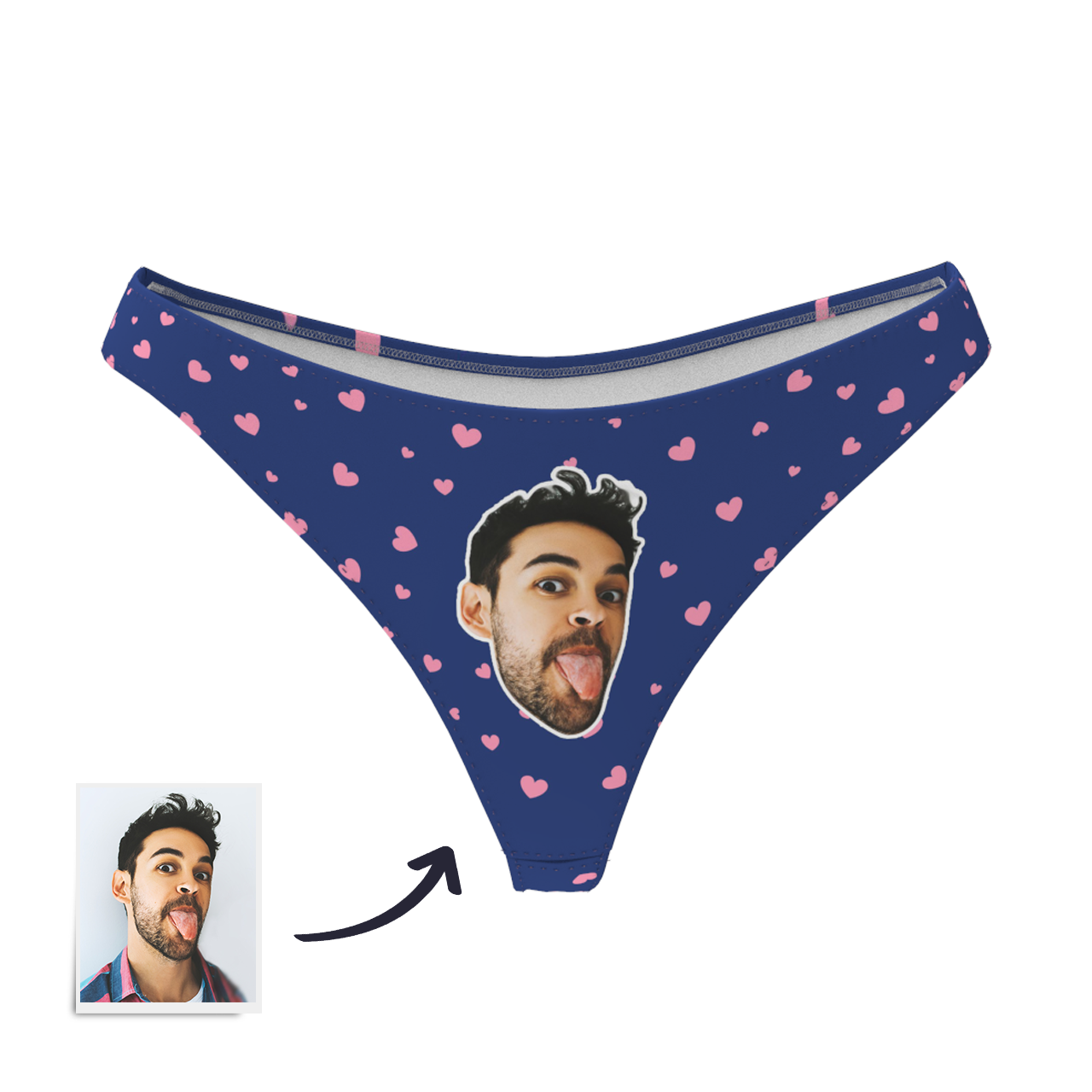 Women's Custom Face Thong Panty - Sweet Heart - MyPhotoSocks