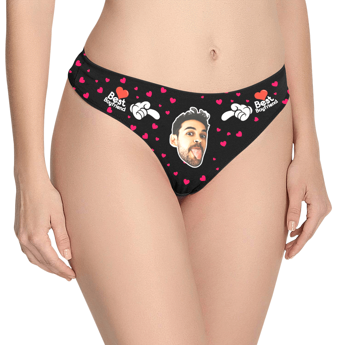 Women's Custom Face Thong Panty - Best Boyfriend - Myfacesocksuk