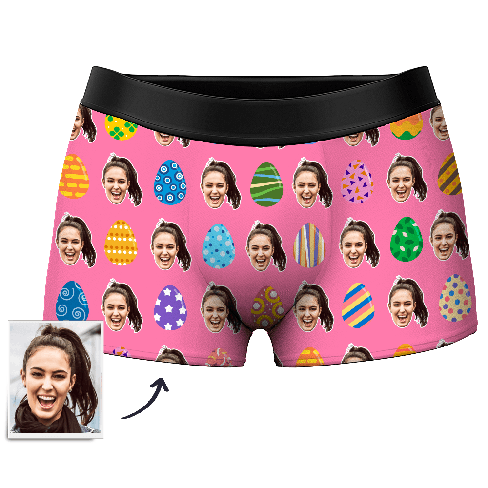 Custom Face Boxer Shorts Men's Color Easter Egg - MyPhotoSocks