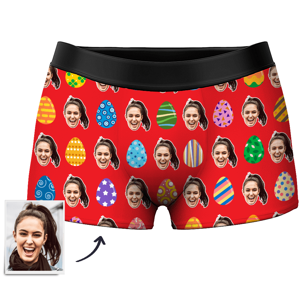 Custom Face Boxer Shorts Men's Color Easter Egg - MyPhotoSocks