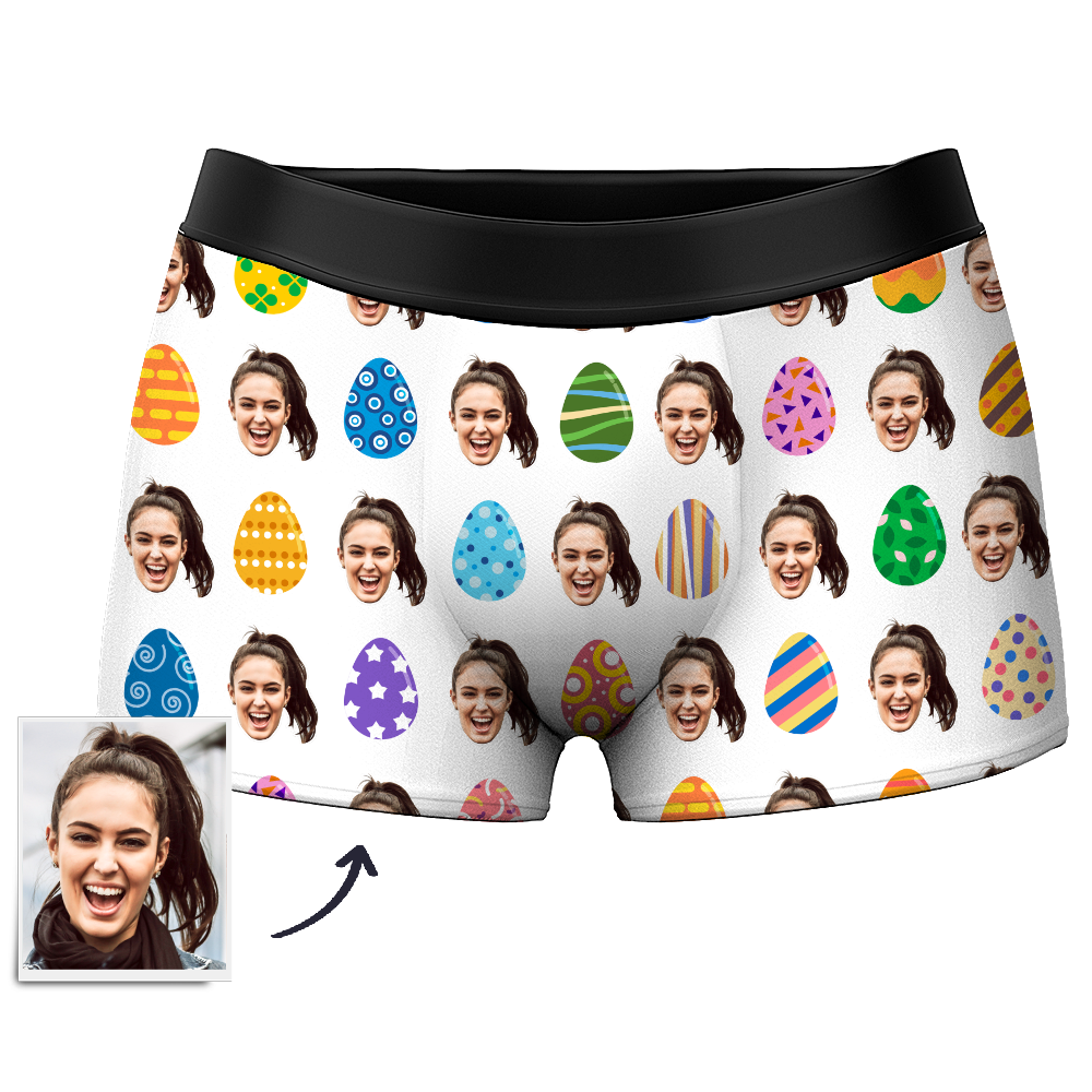 Custom Face Boxer Shorts Men's Color Easter Egg - Myfacesocksuk