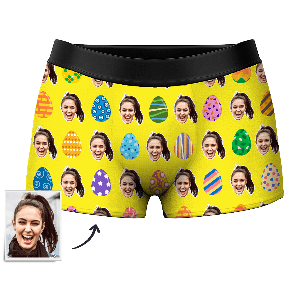 Custom Face Boxer Shorts Men's Color Easter Egg - MyPhotoSocks