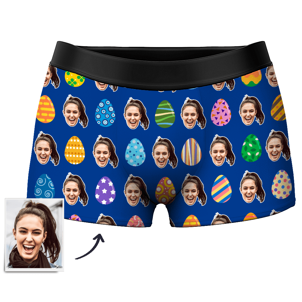 Custom Face Boxer Shorts Men's Color Easter Egg - MyPhotoSocks