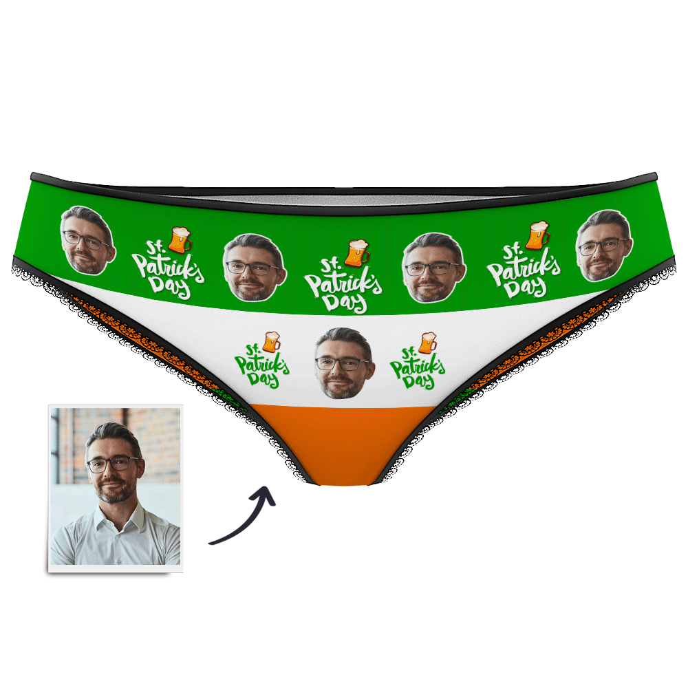 Women's Custom Face Panties - St.Patrick's Day - Myfacesocksuk