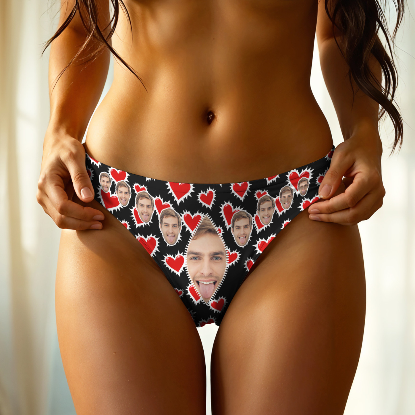 Personalize Face Thong I'M YOURS NO REFUND Thogs Valentine's Day Gift For Her - MyFaceSocksUK