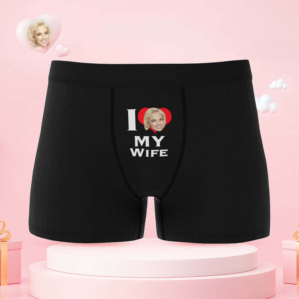 Custom Face Couple Underwear Love Heart Personalized Underwear Valentine's Day Gift - MyFaceSocksUK