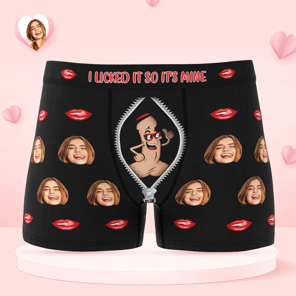 Custom Face Underwear Personalized Boxer Briefs and Panties I SUCKED IT SO IT'S MINE Valentine's Day Gifts for Couple - MyFaceSocksUK