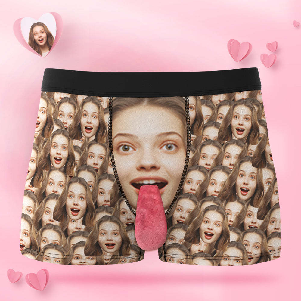 Custom Face Underwear Personalized Magnetic Tongue Underwear Face Mash Valentine's Gifts for Couple - MyFaceSocksUK