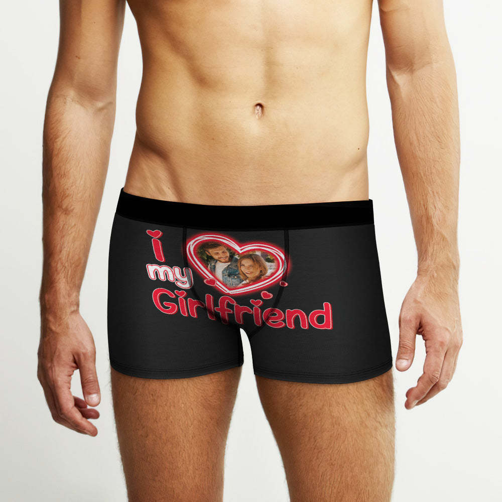 Custom Face Boxer Briefs Personalized Underwear Valentine's Day Gifts for Him I Love Girlfriend - MyFaceSocksUK