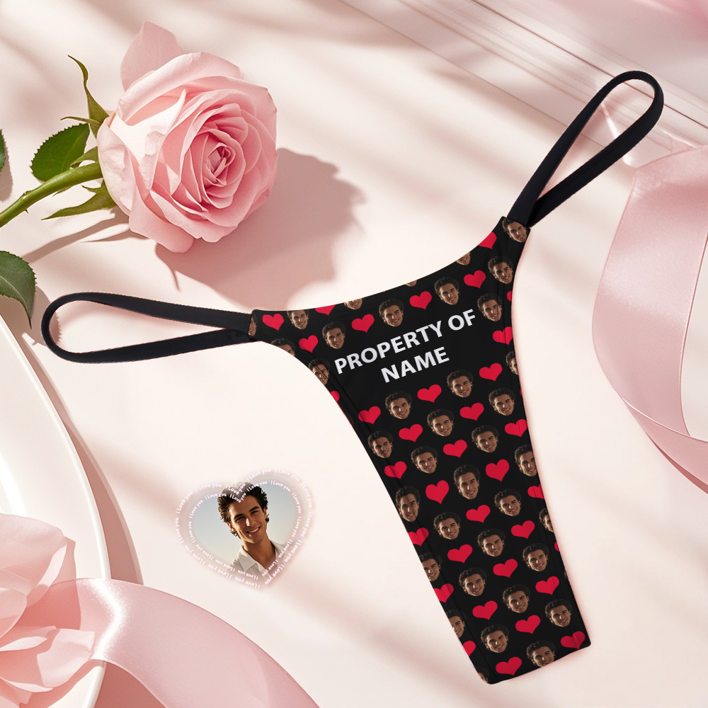 Personalized Thongs Custom Face Photo And Name Panties Funny Underwear Briefs Valentine Gifts