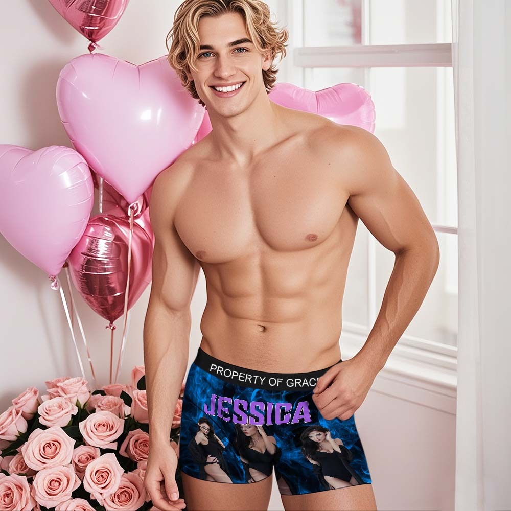 Custom Men's Face Boxer Vintage Face Boxer Briefs with Multiple Backgrounds Optional Personalized Face Boxer Briefs Valentine's Day Underwear - MyFaceSocksUK