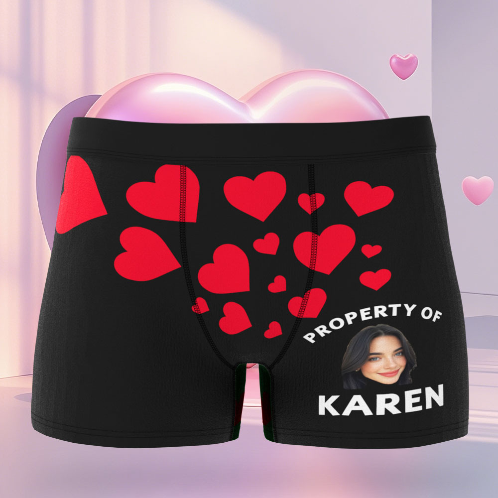 Custom Face Men's Boxer Love And Lips Underwear Gifts for Husband Boxer Gift Idea - MyFaceSocksUK