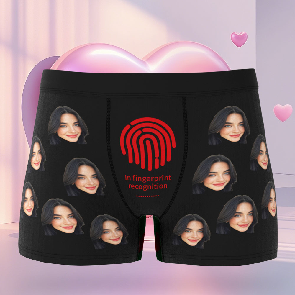 Custom Face Men's Boxer Love And Lips Underwear Gifts for Husband Boxer Gift Idea - MyFaceSocksUK