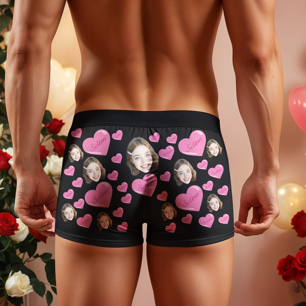 Custom Men's Boxer Face Underwear Personalized Be Mine Boxer Gift For Couple Valentines Gift - MyFaceSocksUK