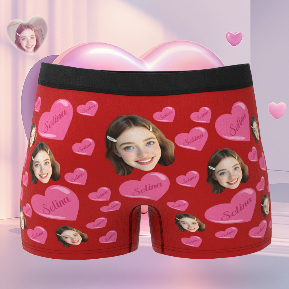 Custom Men's Boxer Face Underwear Personalized Be Mine Boxer Gift For Couple Valentines Gift - MyFaceSocksUK