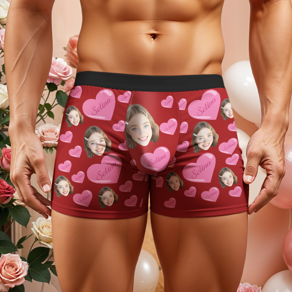 Custom Men's Boxer Face Underwear Personalized Be Mine Boxer Gift For Couple Valentines Gift - MyFaceSocksUK
