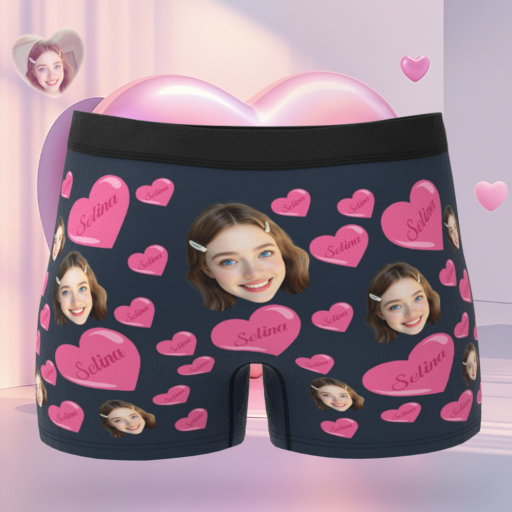 Custom Men's Boxer Face Underwear Personalized Be Mine Boxer Gift For Couple Valentines Gift - MyFaceSocksUK