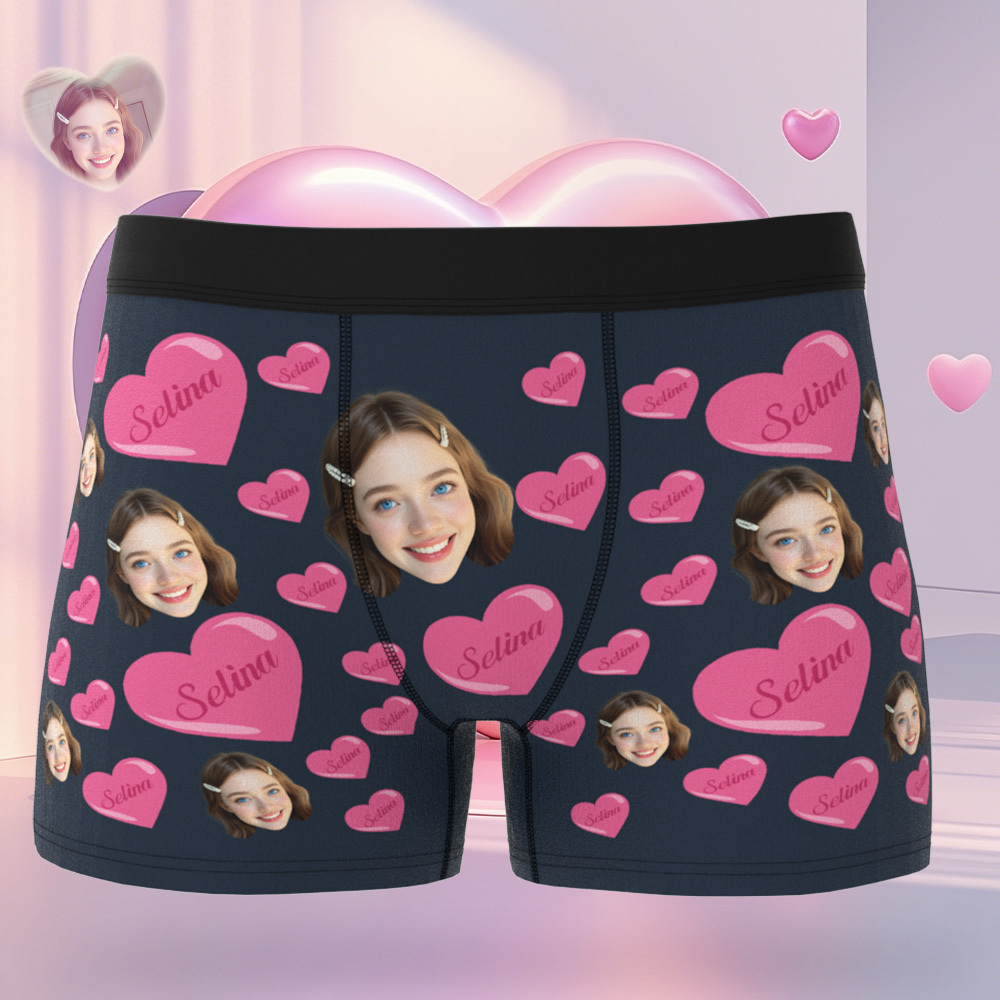 Custom Men's Boxer Face Underwear Personalized Be Mine Boxer Gift For Couple Valentines Gift - MyFaceSocksUK