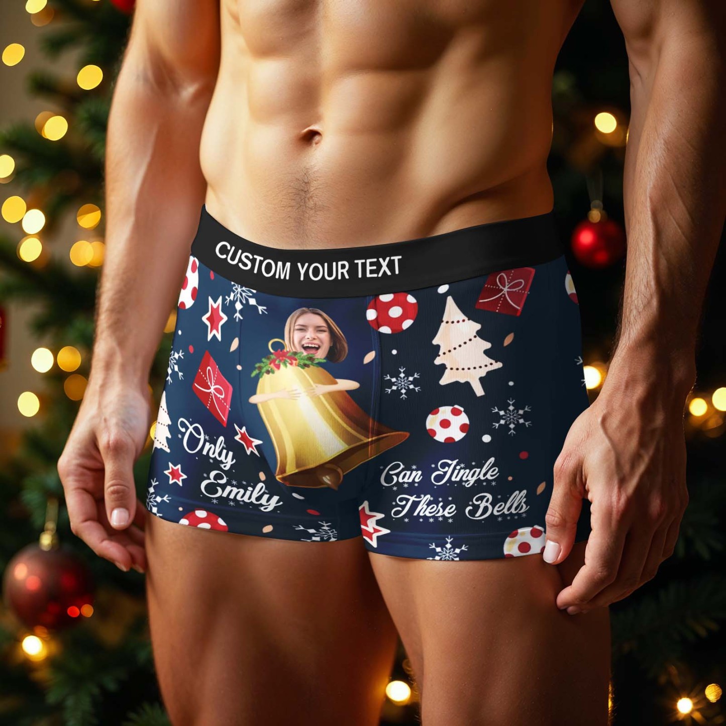 Personalized Face Boxer Men Underwear Christmas Gift Only Can Jingle My Bells Personalized Photo Funny Face Men Boxer Gift - MyFaceSocksUK