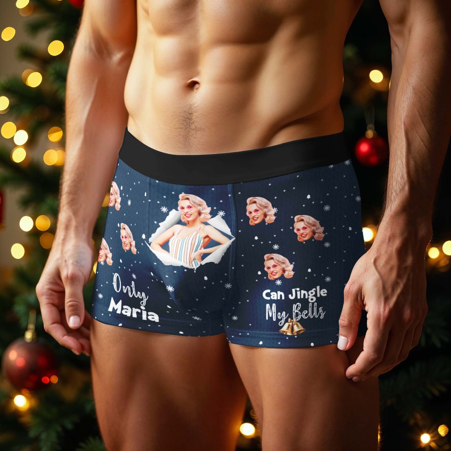 Personalized Face Boxer Men Underwear Christmas Gift Only Can Jingle My Bells Bananas Personalized Photo Funny Men Boxer Gift - MyFaceSocksUK