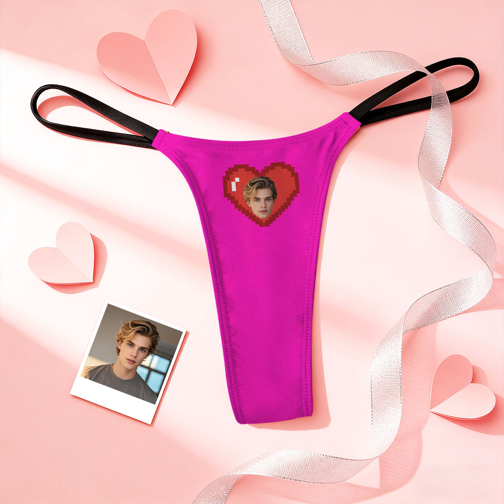 Custom Thongs Face Heart  Photo Panties Funny Underwear Briefs Valentine Gift For Her - MyFaceSocksUK