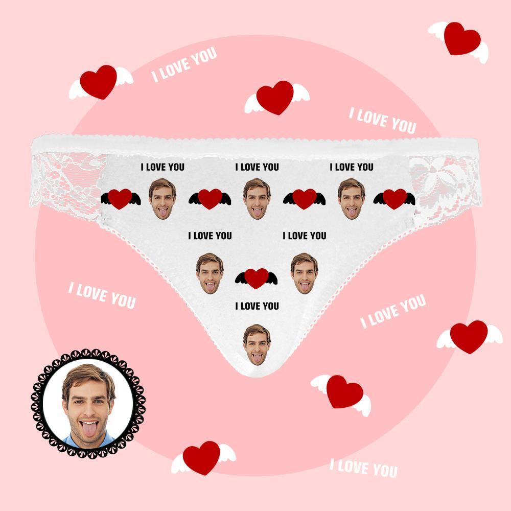 Custom Face Briefs I Love You Women's Panties Birthday Gifts for Grilfriend Personalized LGBT Gifts - MyFaceSocksUK