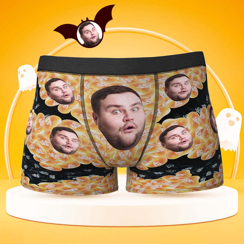 Custom Face Boxer Briefs Personalised Men's Boxer Shorts Jelly Belly Beans Halloween Gift - MyFaceSocksUK