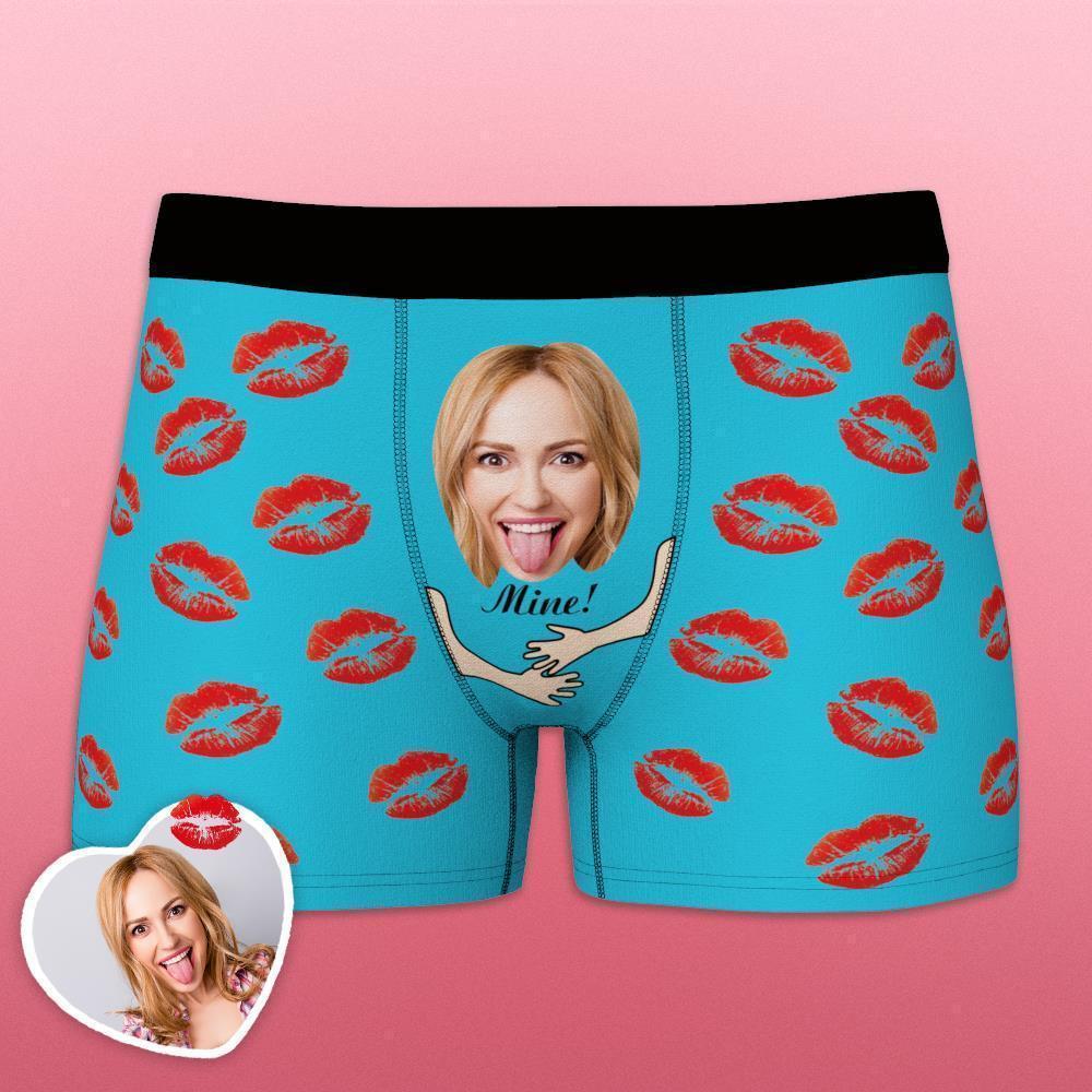 Custom Face Funny Men's Boxer Lip Print 3D Online Preview