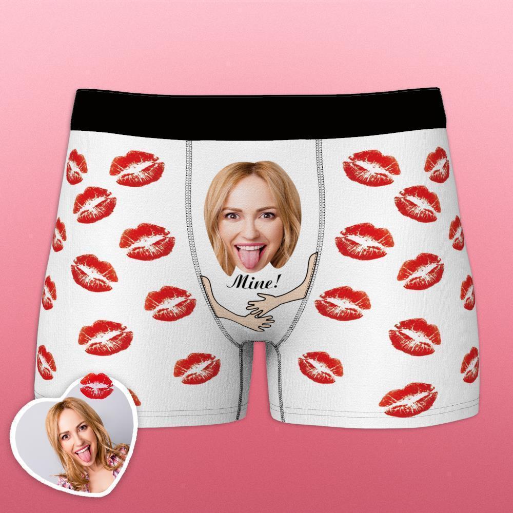 Custom Face Funny Men's Boxer Lip Print 3D Online Preview