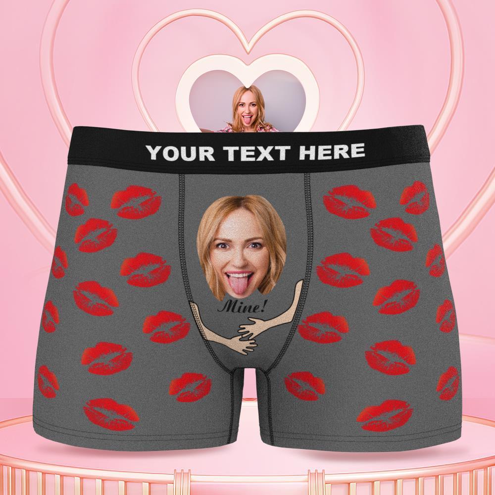 Custom Face Funny Men's Boxer Lip Print 3D Online Preview