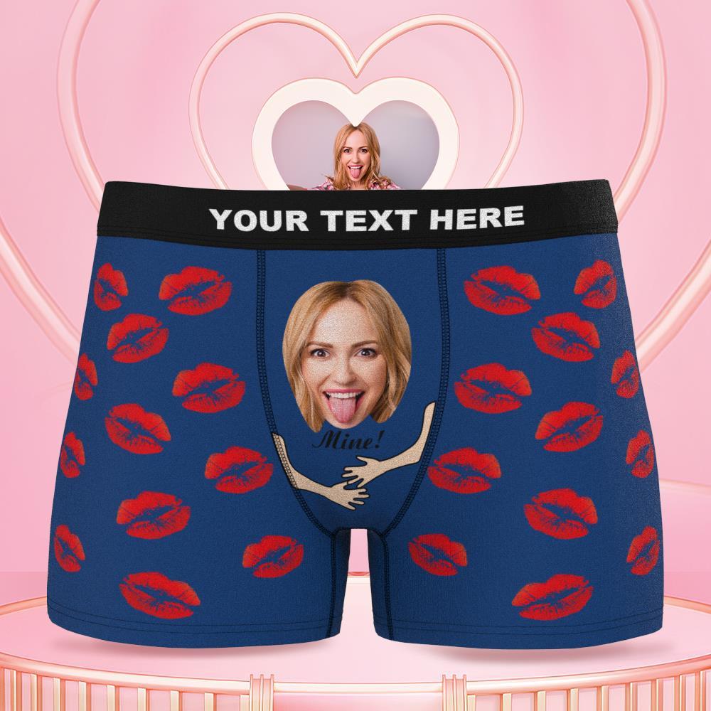 Custom Face Funny Men's Boxer Lip Print 3D Online Preview